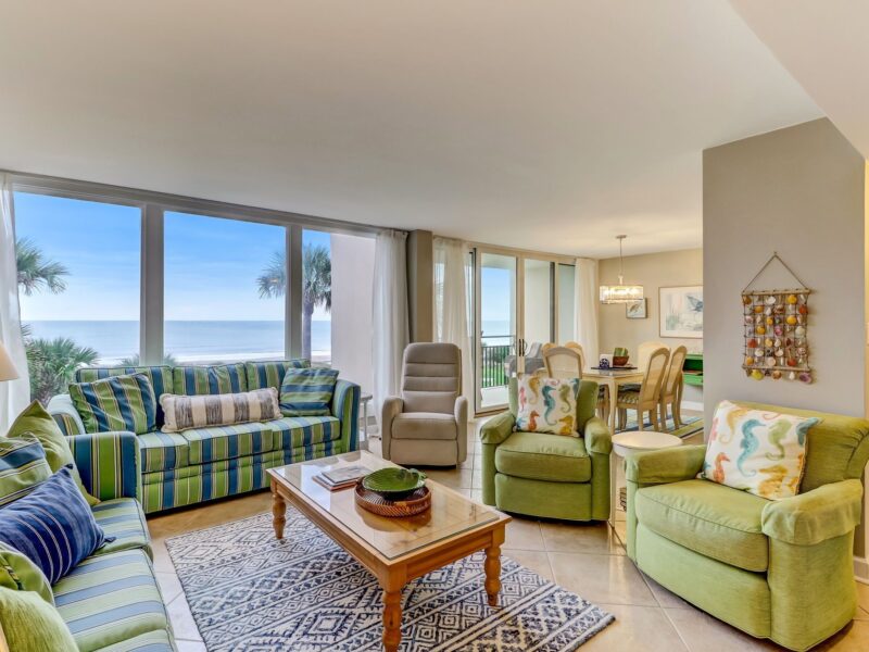 Spacious living area w/Expansive Ocean views through HUGE Picture windows!